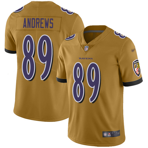 Baltimore Ravens Limited Gold Men Mark Andrews Jersey NFL Football #89 Inverted Legend->women nfl jersey->Women Jersey